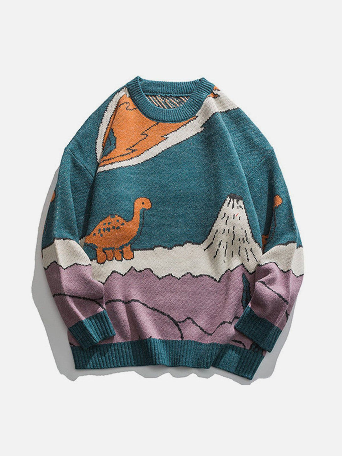 Helmiss - Cartoon Little Dinosaur Knit Sweater- Streetwear Fashion - helmiss.com