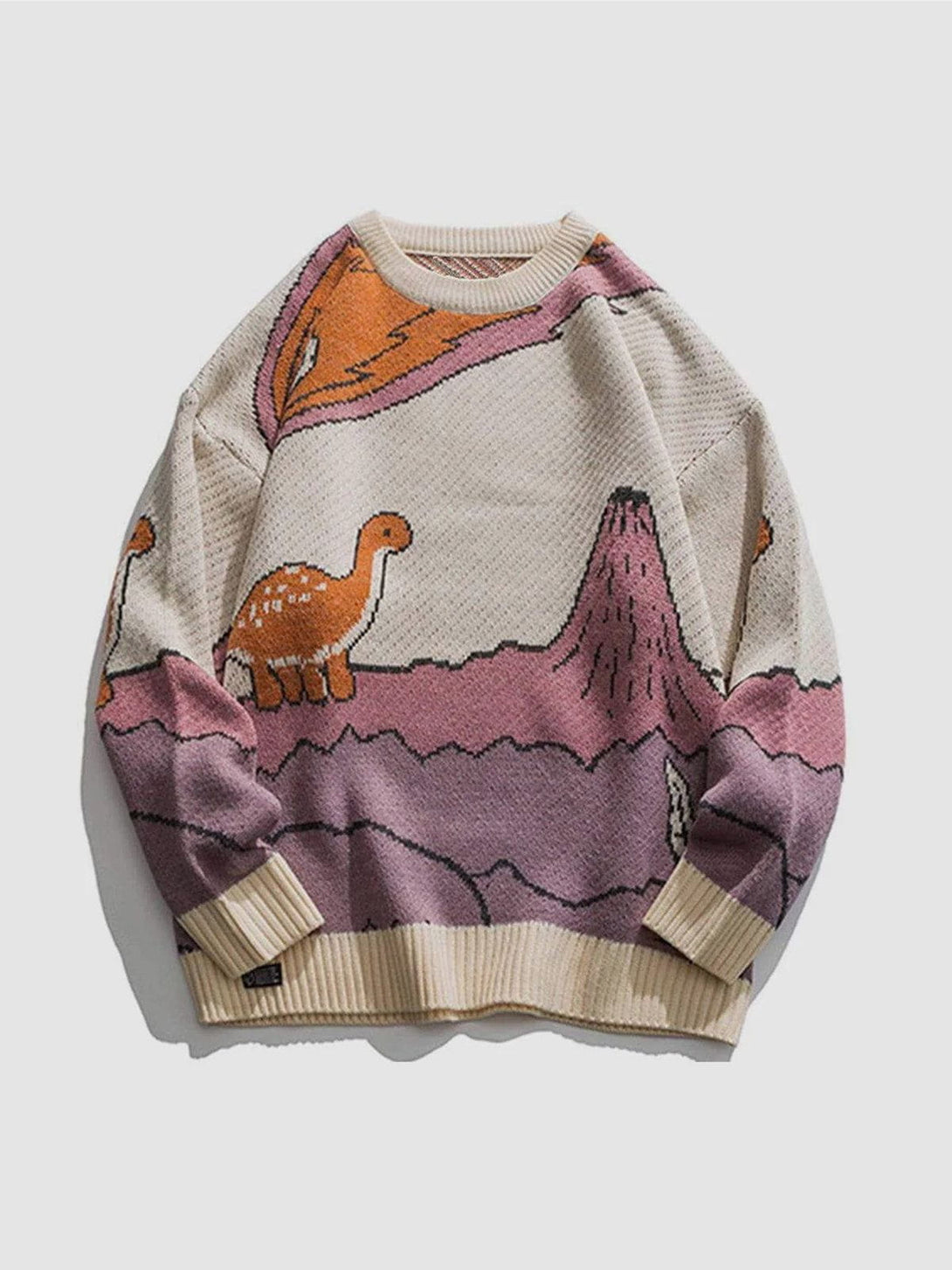 Helmiss - Cartoon Little Dinosaur Knit Sweater- Streetwear Fashion - helmiss.com