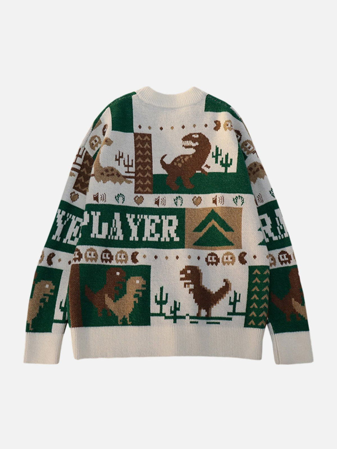 Helmiss - Cartoon Pixel Dinosaur Sweater- Streetwear Fashion - helmiss.com