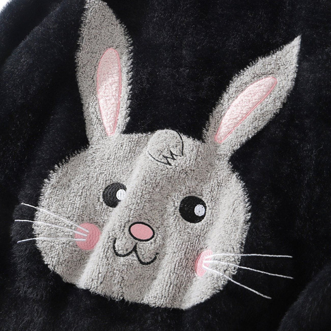 Helmiss - Cartoon Rabbit Embroidered Cardigan- Streetwear Fashion - helmiss.com