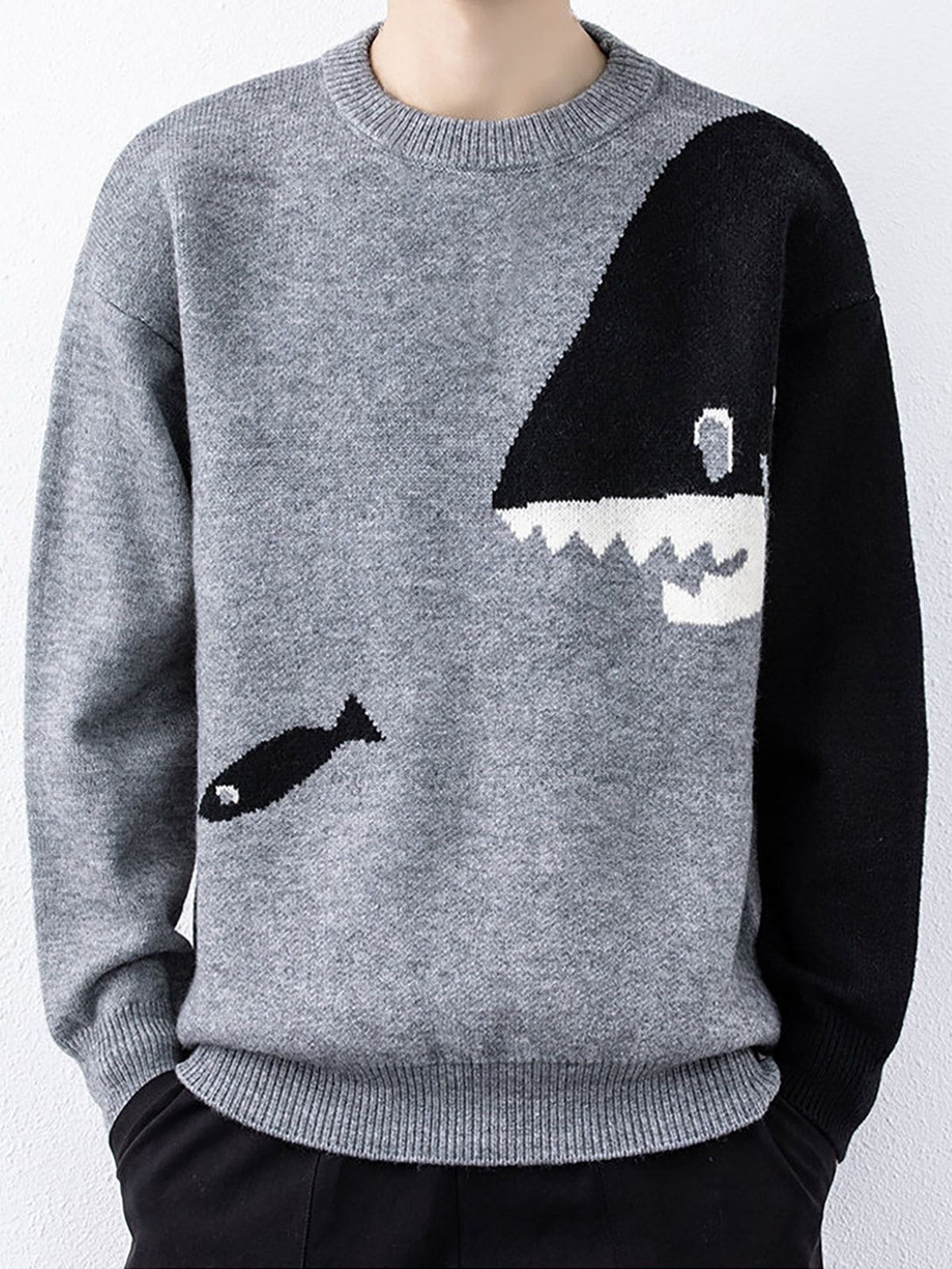 Helmiss - Cartoon Shark Sweater- Streetwear Fashion - helmiss.com