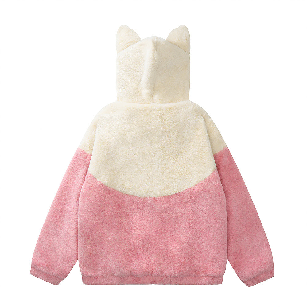 Helmiss - Cat Ear Hooded Wool Winter Coat- Streetwear Fashion - helmiss.com