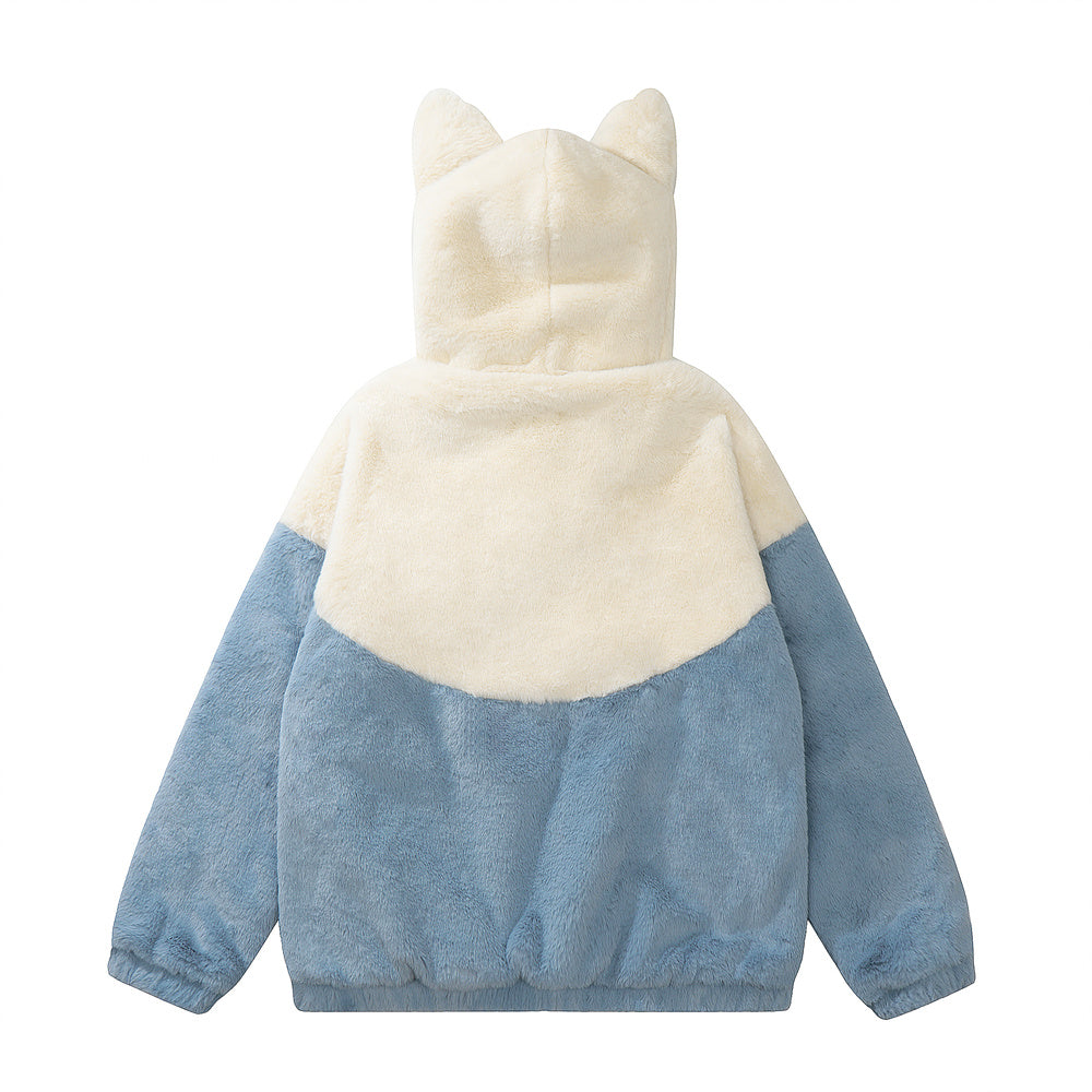 Helmiss - Cat Ear Hooded Wool Winter Coat- Streetwear Fashion - helmiss.com