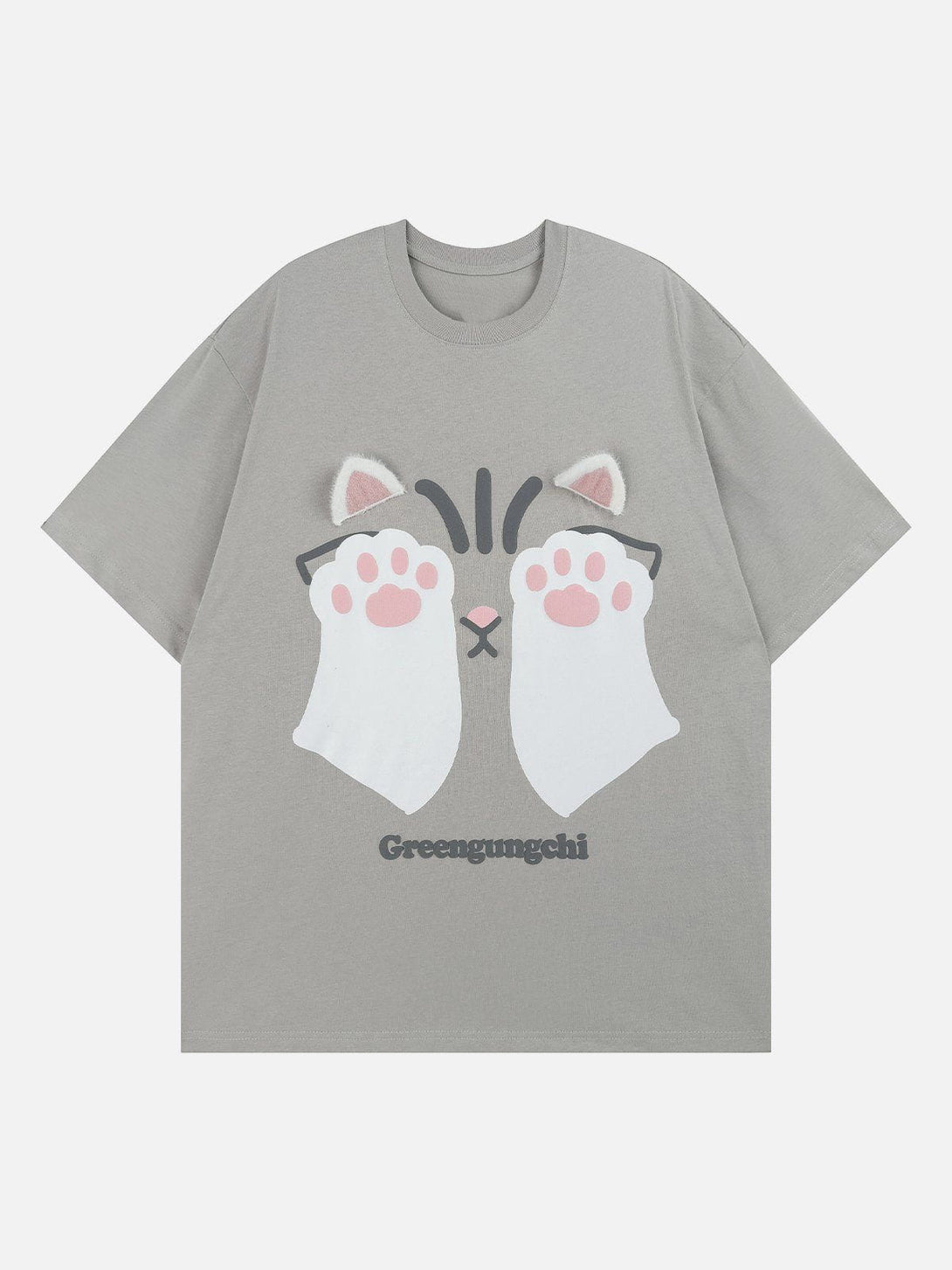 Helmiss - Cat Print Tee- Streetwear Fashion - helmiss.com