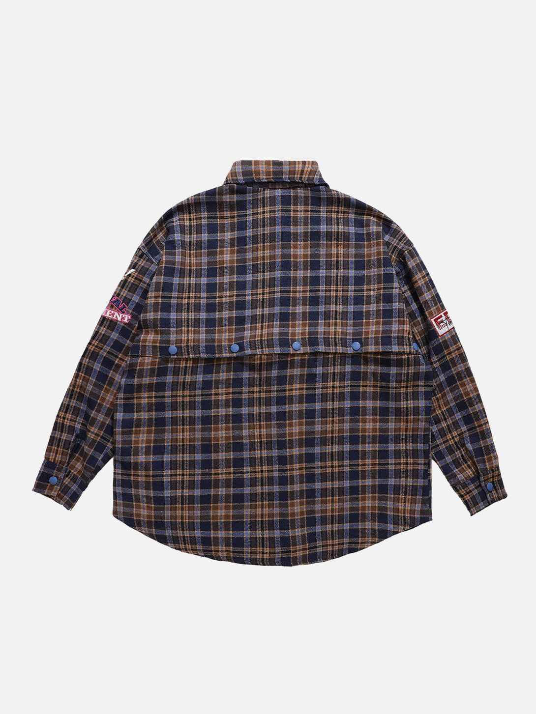 Helmiss - Check Print Detachable Shacket- Streetwear Fashion - helmiss.com