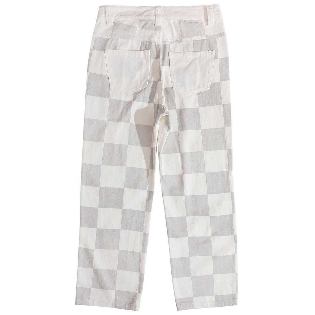 Helmiss - Checkerboard Jeans- Streetwear Fashion - helmiss.com