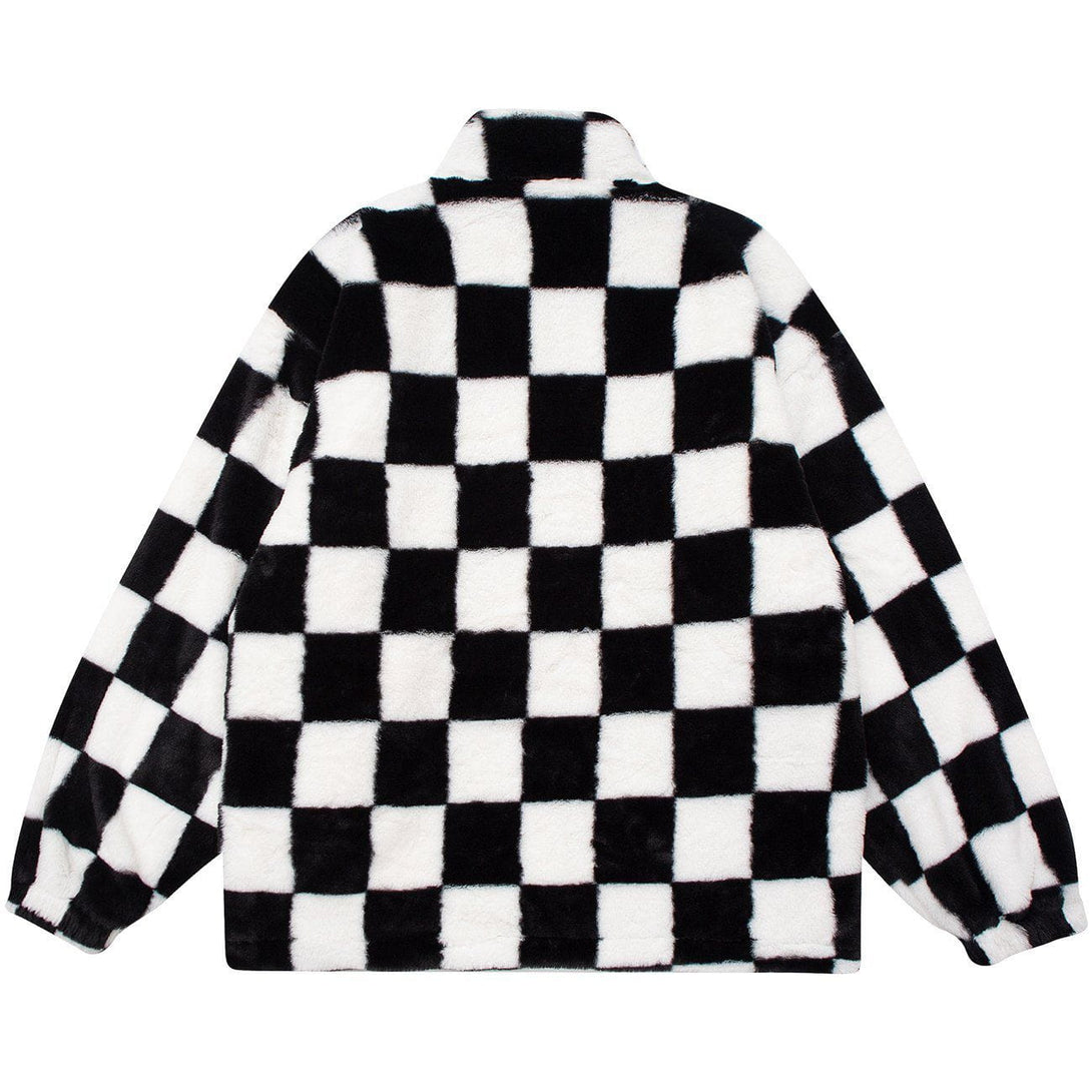 Helmiss - Checkerboard Winter Coat- Streetwear Fashion - helmiss.com