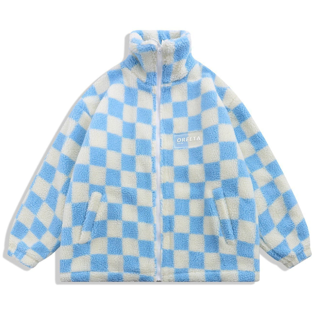 Helmiss - Checkerboard Winter Coat- Streetwear Fashion - helmiss.com