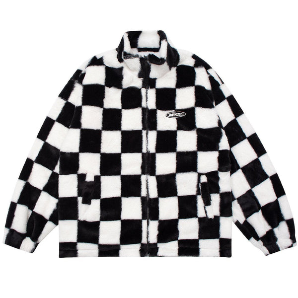 Helmiss - Checkerboard Winter Coat- Streetwear Fashion - helmiss.com