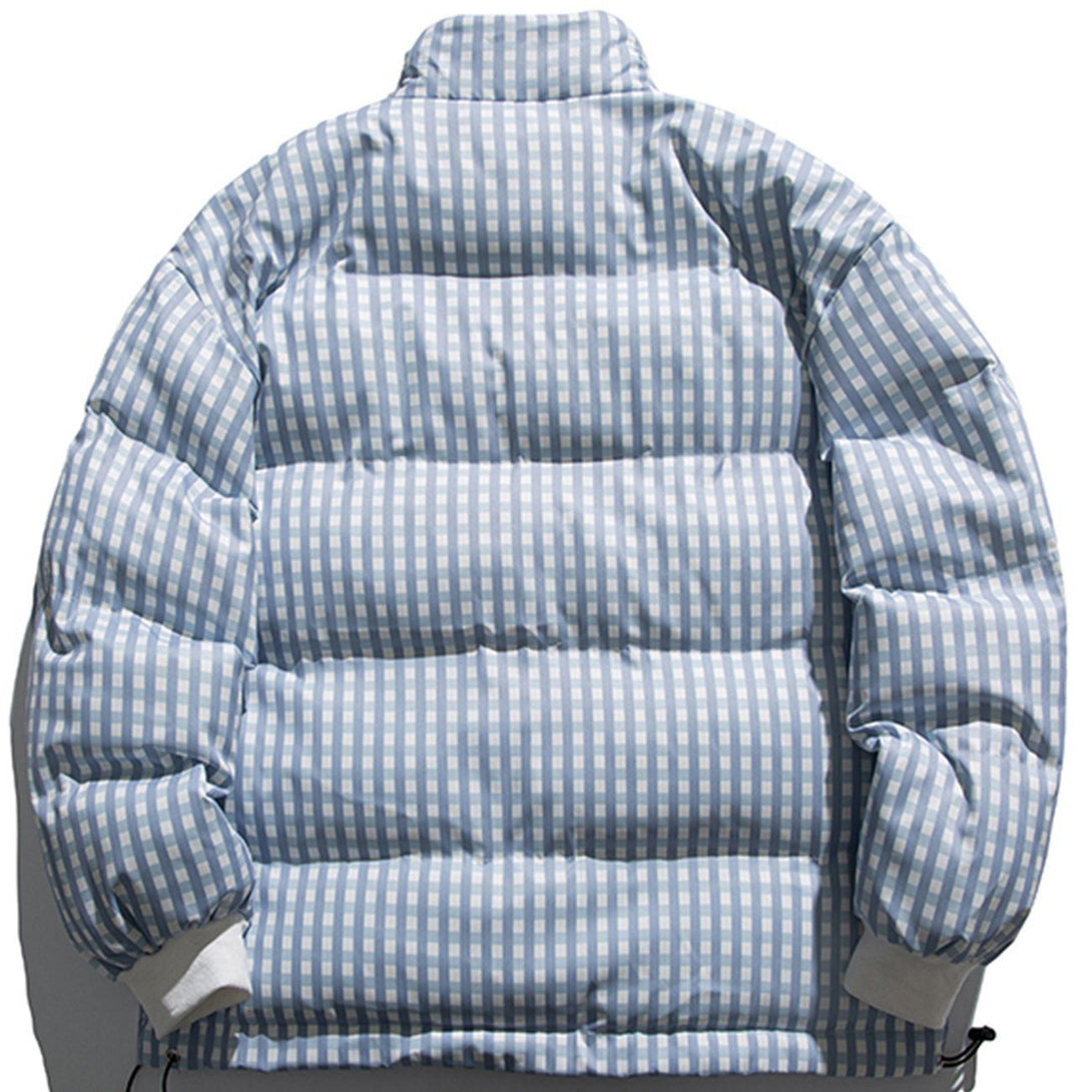 Helmiss - Checkered Pattern Winter Coat- Streetwear Fashion - helmiss.com