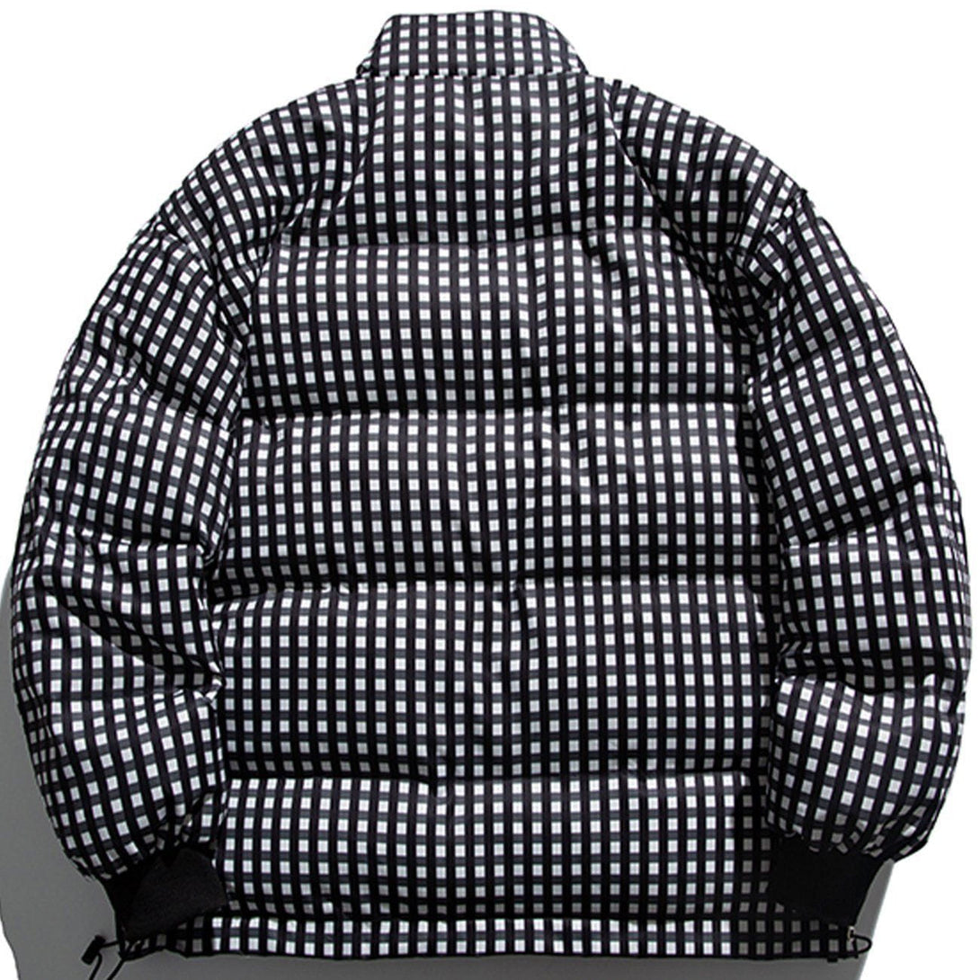 Helmiss - Checkered Pattern Winter Coat- Streetwear Fashion - helmiss.com