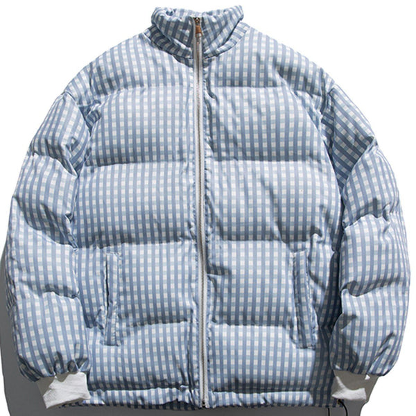 Helmiss - Checkered Pattern Winter Coat- Streetwear Fashion - helmiss.com