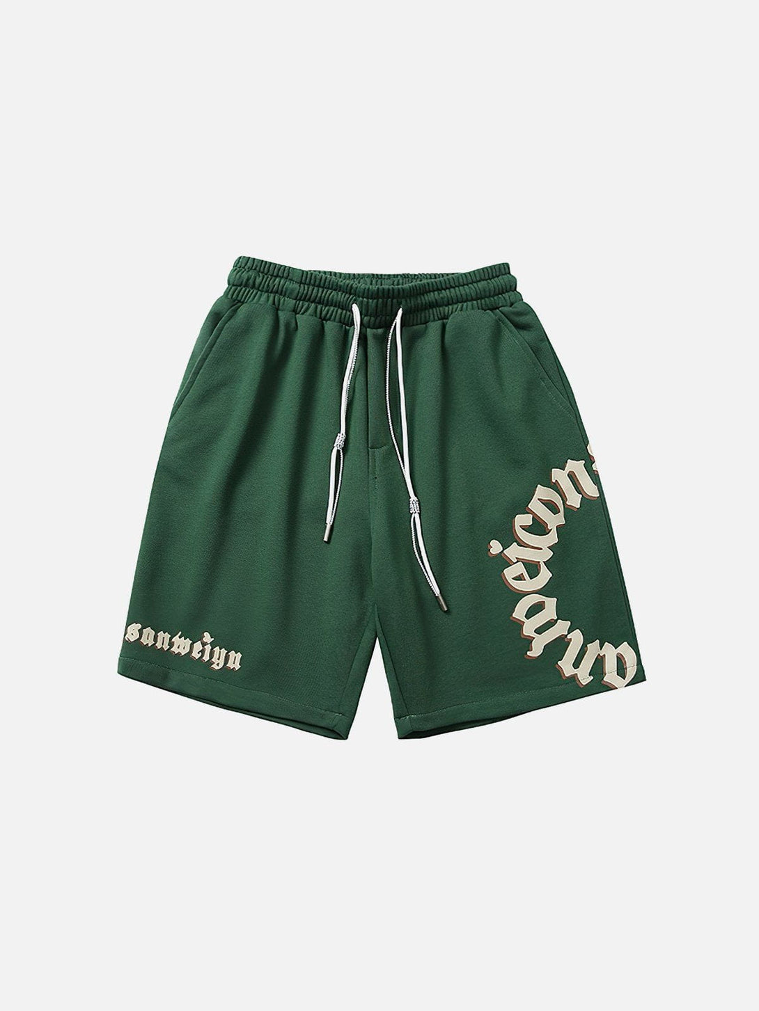 Helmiss - Circle Letter Drawstring Shorts- Streetwear Fashion - helmiss.com