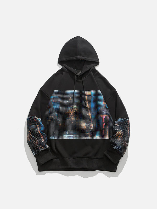 Helmiss - City Night Print Hoodie- Streetwear Fashion - helmiss.com