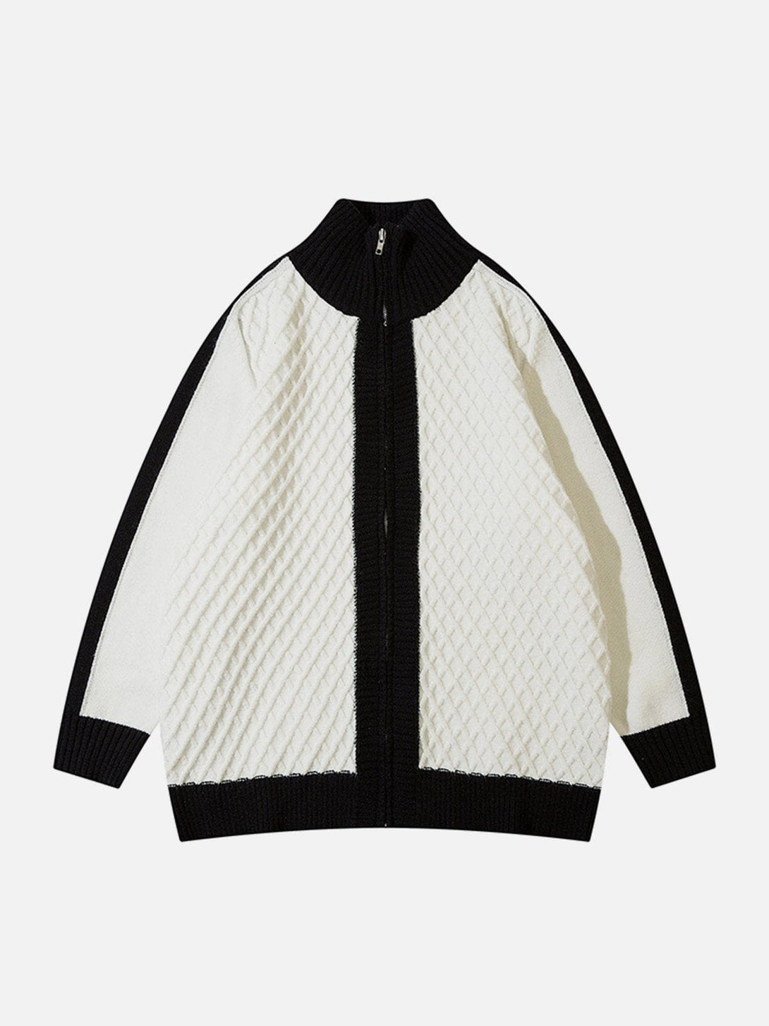 Helmiss - Clashing Color Patchwork Cardigan- Streetwear Fashion - helmiss.com