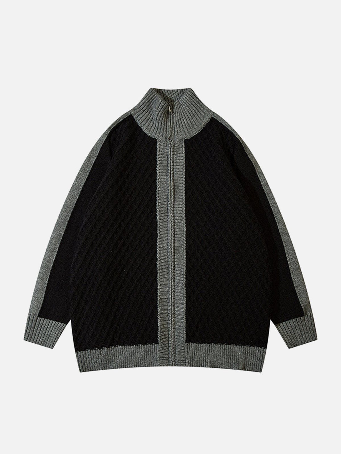 Helmiss - Clashing Color Patchwork Cardigan- Streetwear Fashion - helmiss.com