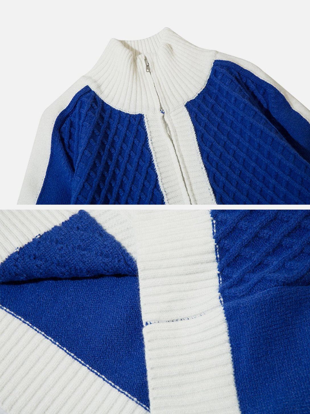 Helmiss - Clashing Color Patchwork Cardigan- Streetwear Fashion - helmiss.com