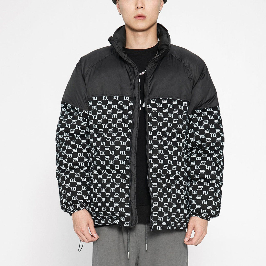 Helmiss - Color Block Check Winter Coat- Streetwear Fashion - helmiss.com