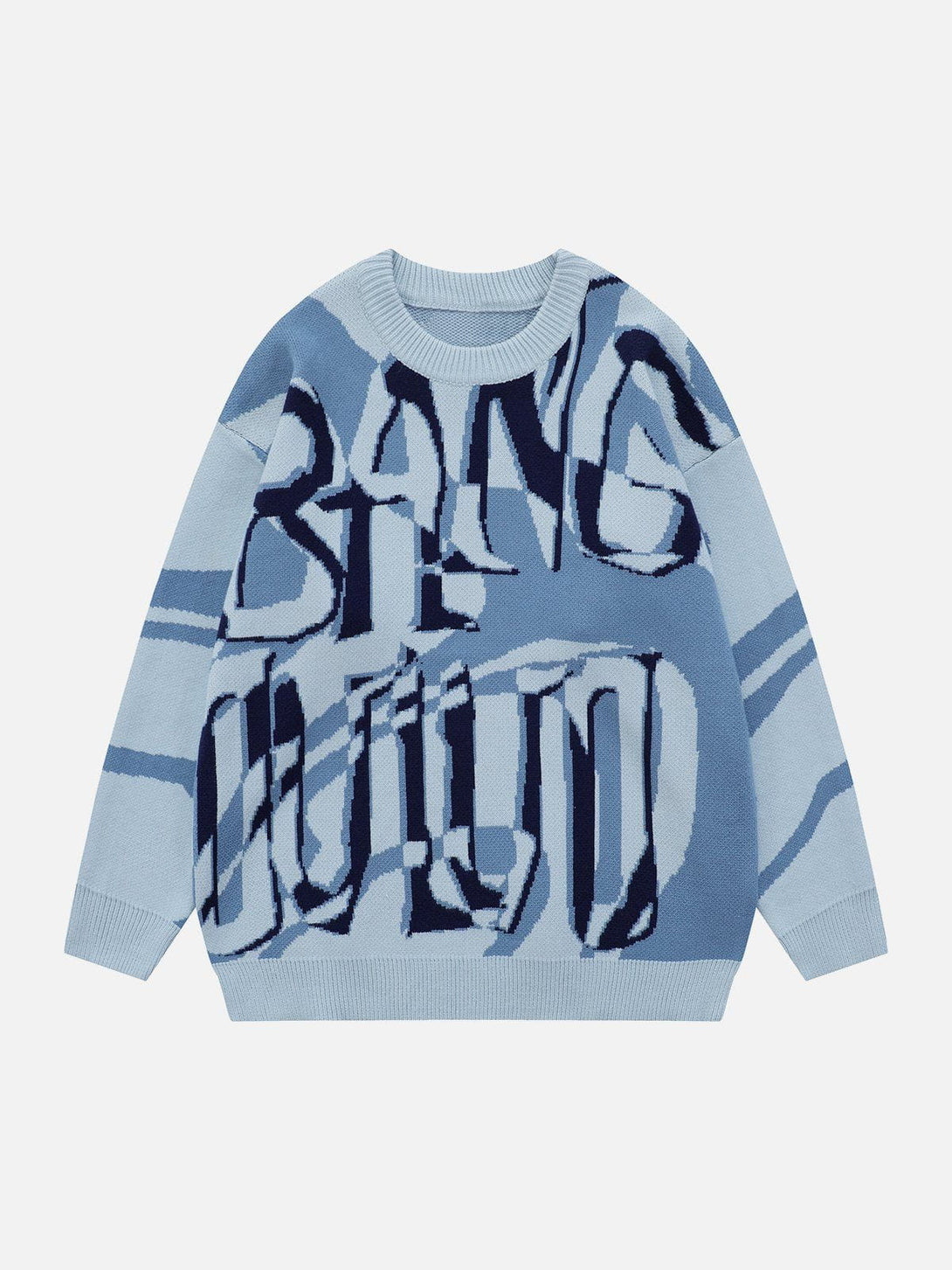 Helmiss - Color Block Graffiti Letter Sweater- Streetwear Fashion - helmiss.com