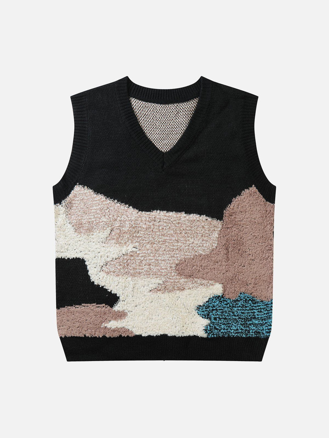 Helmiss - Color Block Jacquard Sweater Vest- Streetwear Fashion - helmiss.com