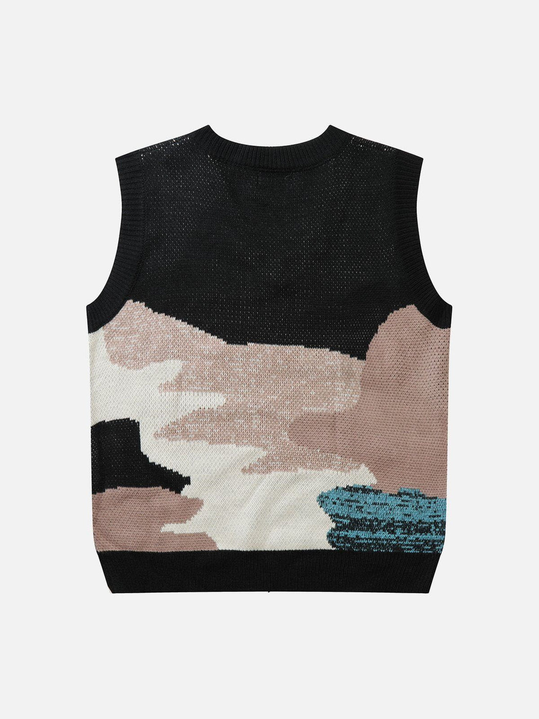 Helmiss - Color Block Jacquard Sweater Vest- Streetwear Fashion - helmiss.com