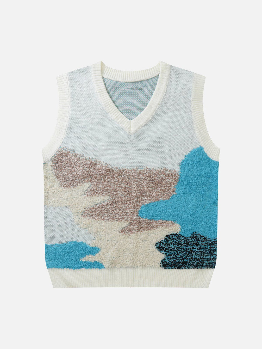 Helmiss - Color Block Jacquard Sweater Vest- Streetwear Fashion - helmiss.com