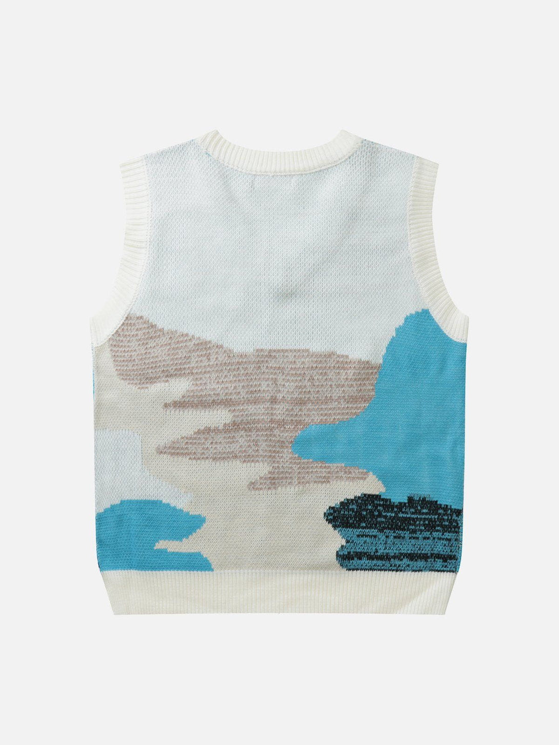 Helmiss - Color Block Jacquard Sweater Vest- Streetwear Fashion - helmiss.com