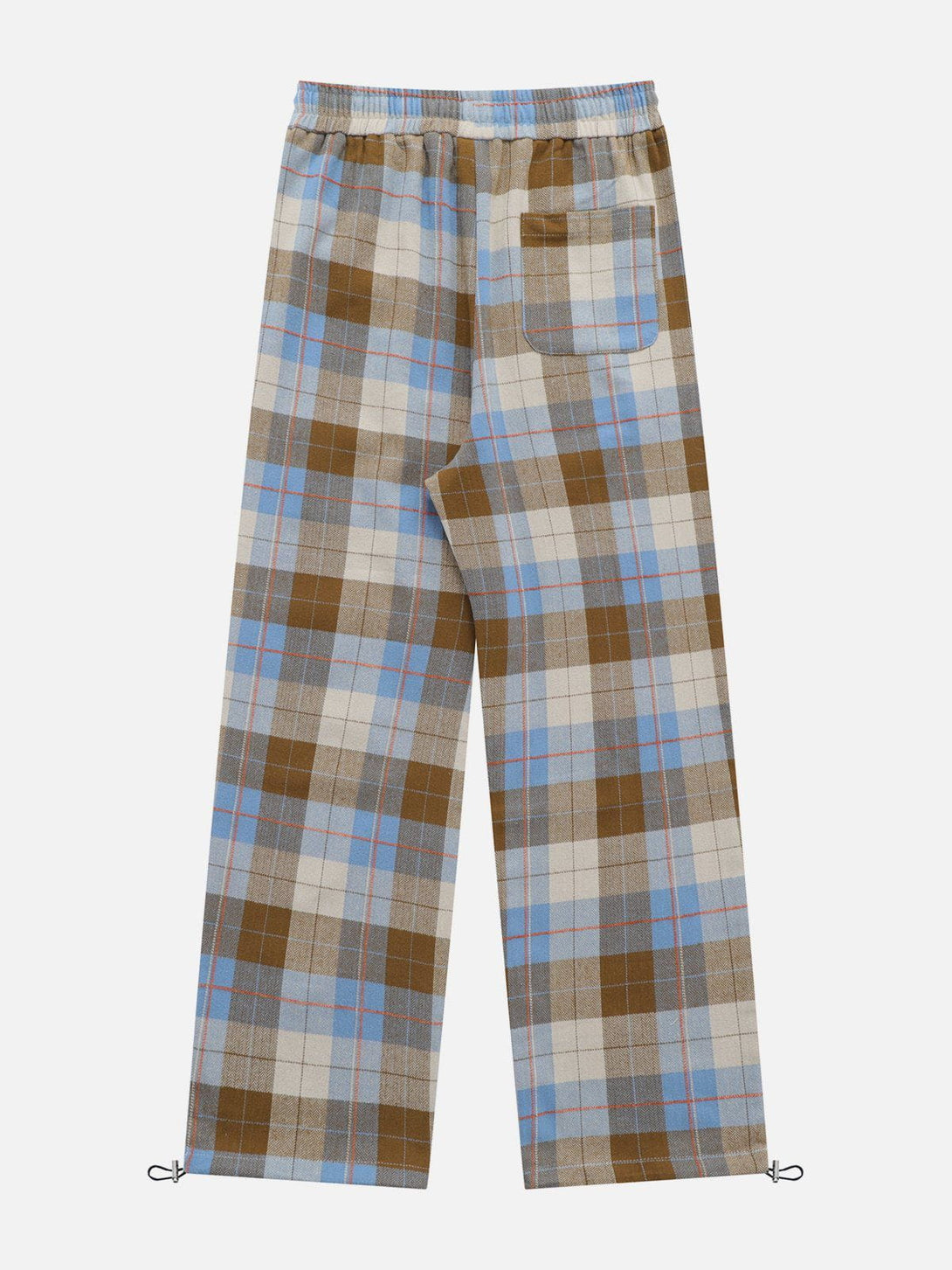 Helmiss - Color Block Plaid Drawstring Pants- Streetwear Fashion - helmiss.com