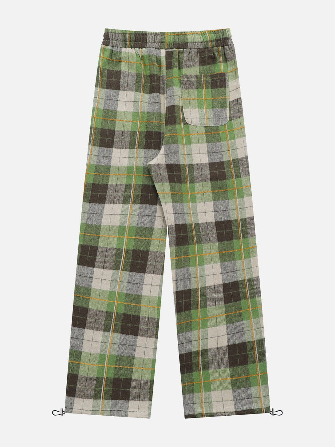 Helmiss - Color Block Plaid Drawstring Pants- Streetwear Fashion - helmiss.com