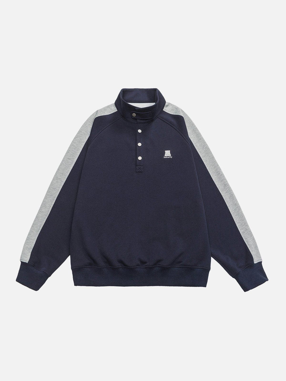 Helmiss - Color Block Polo Sweatshirt- Streetwear Fashion - helmiss.com