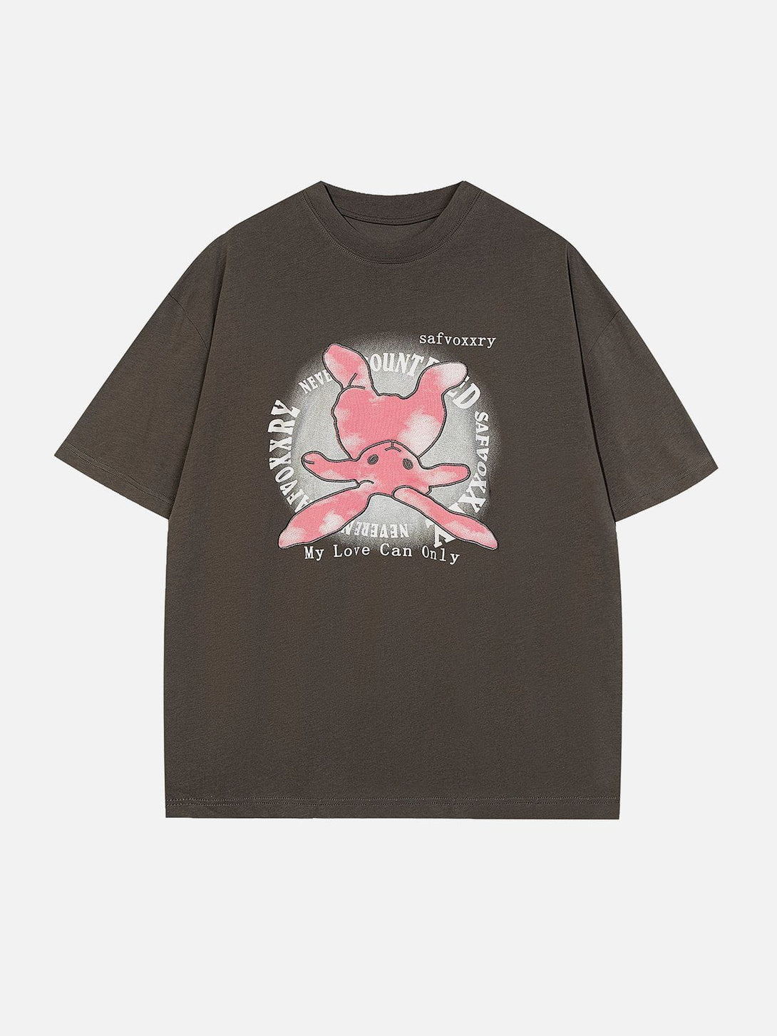 Helmiss - Color Blocking Bunny Embroidery Tee- Streetwear Fashion - helmiss.com