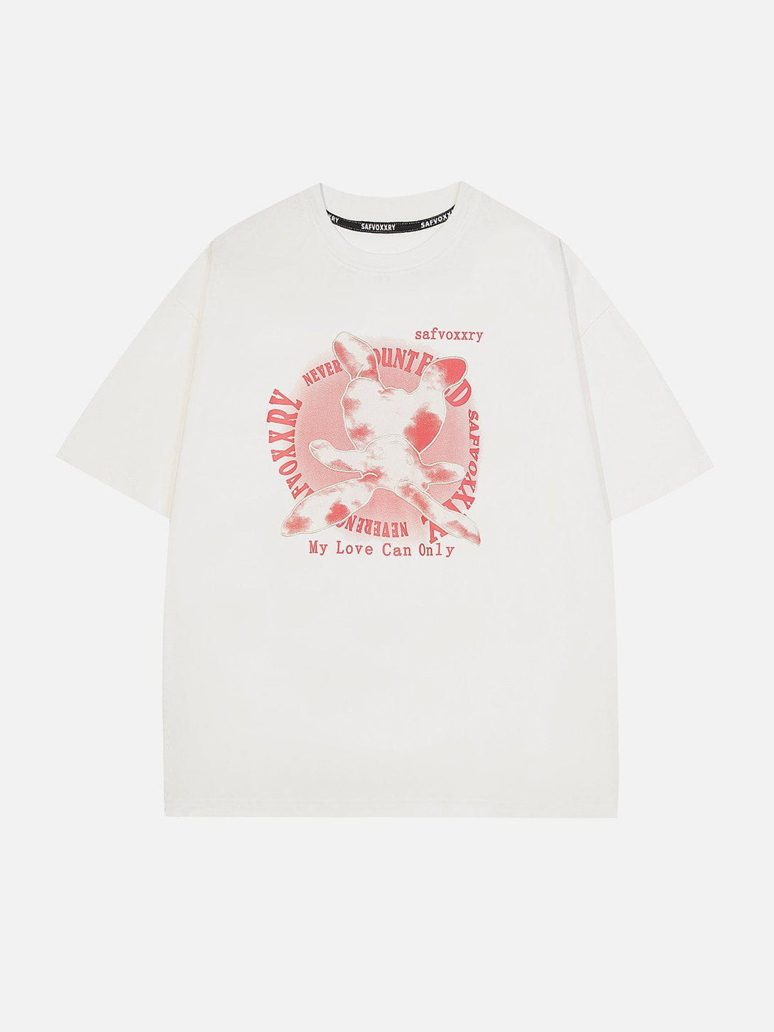 Helmiss - Color Blocking Bunny Embroidery Tee- Streetwear Fashion - helmiss.com