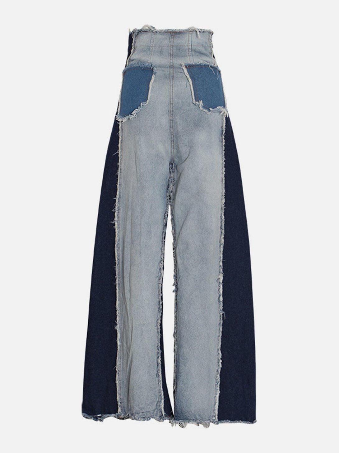 Helmiss - Color Clash High Waist Jeans- Streetwear Fashion - helmiss.com