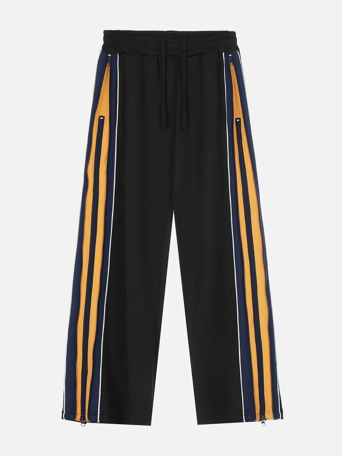 Helmiss - Color Clash Zipper Drawstring Sweatpants- Streetwear Fashion - helmiss.com