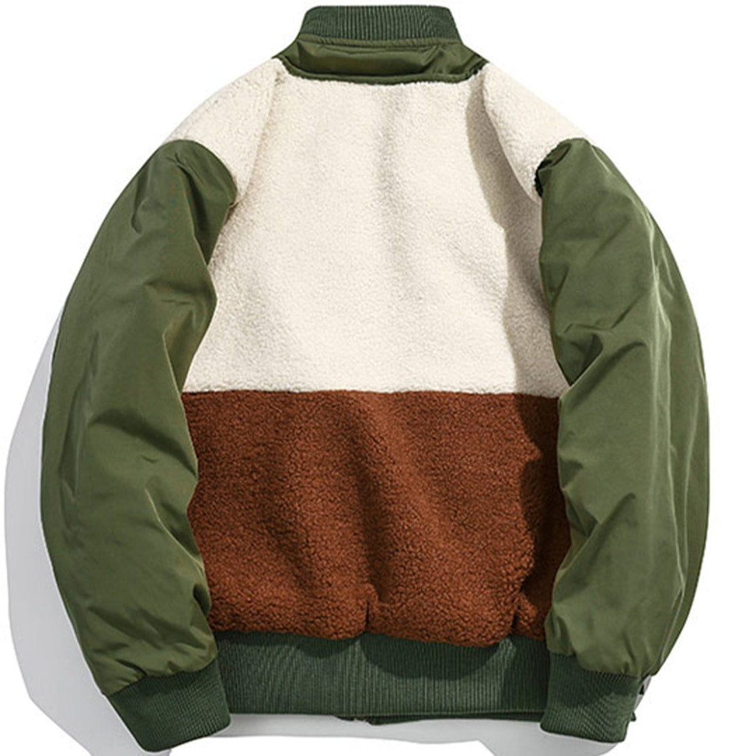 Helmiss - Color Matching Patchwork Winter Coat- Streetwear Fashion - helmiss.com