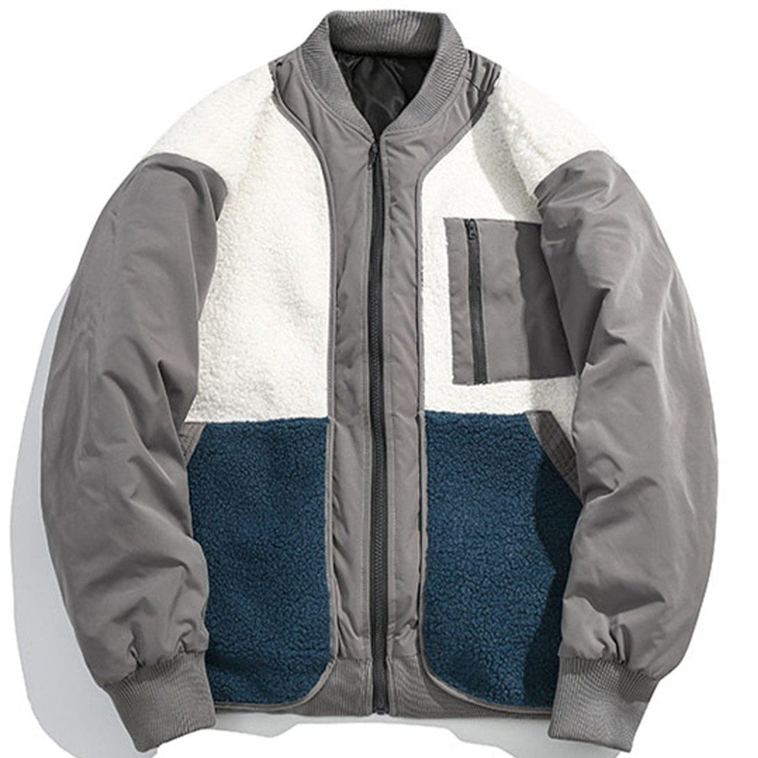 Helmiss - Color Matching Patchwork Winter Coat- Streetwear Fashion - helmiss.com