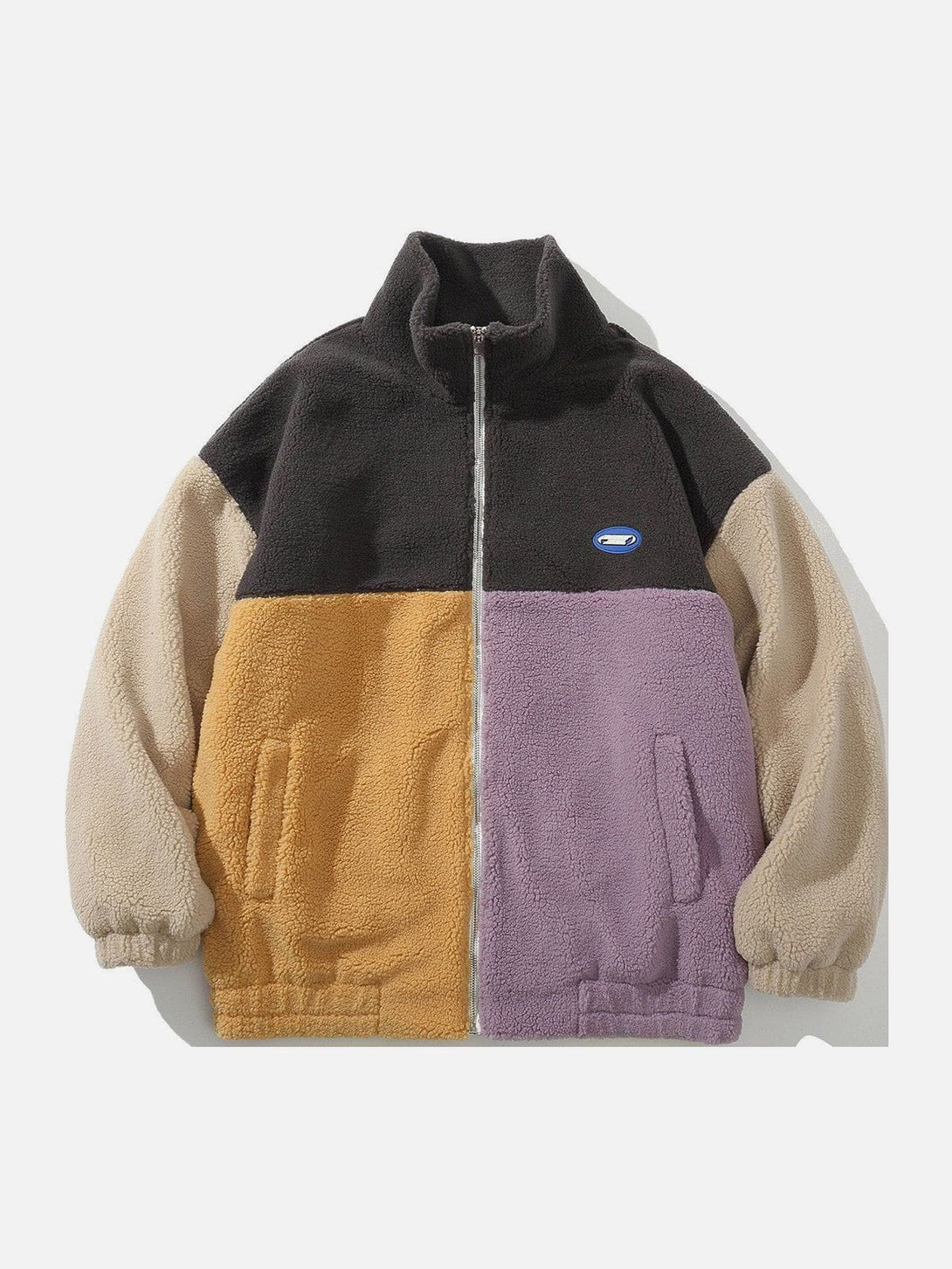 Helmiss - Color Matching Sherpa Coat- Streetwear Fashion - helmiss.com