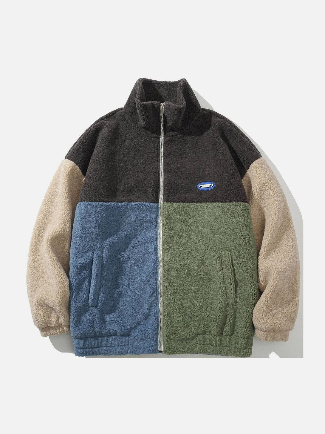 Helmiss - Color Matching Sherpa Coat- Streetwear Fashion - helmiss.com