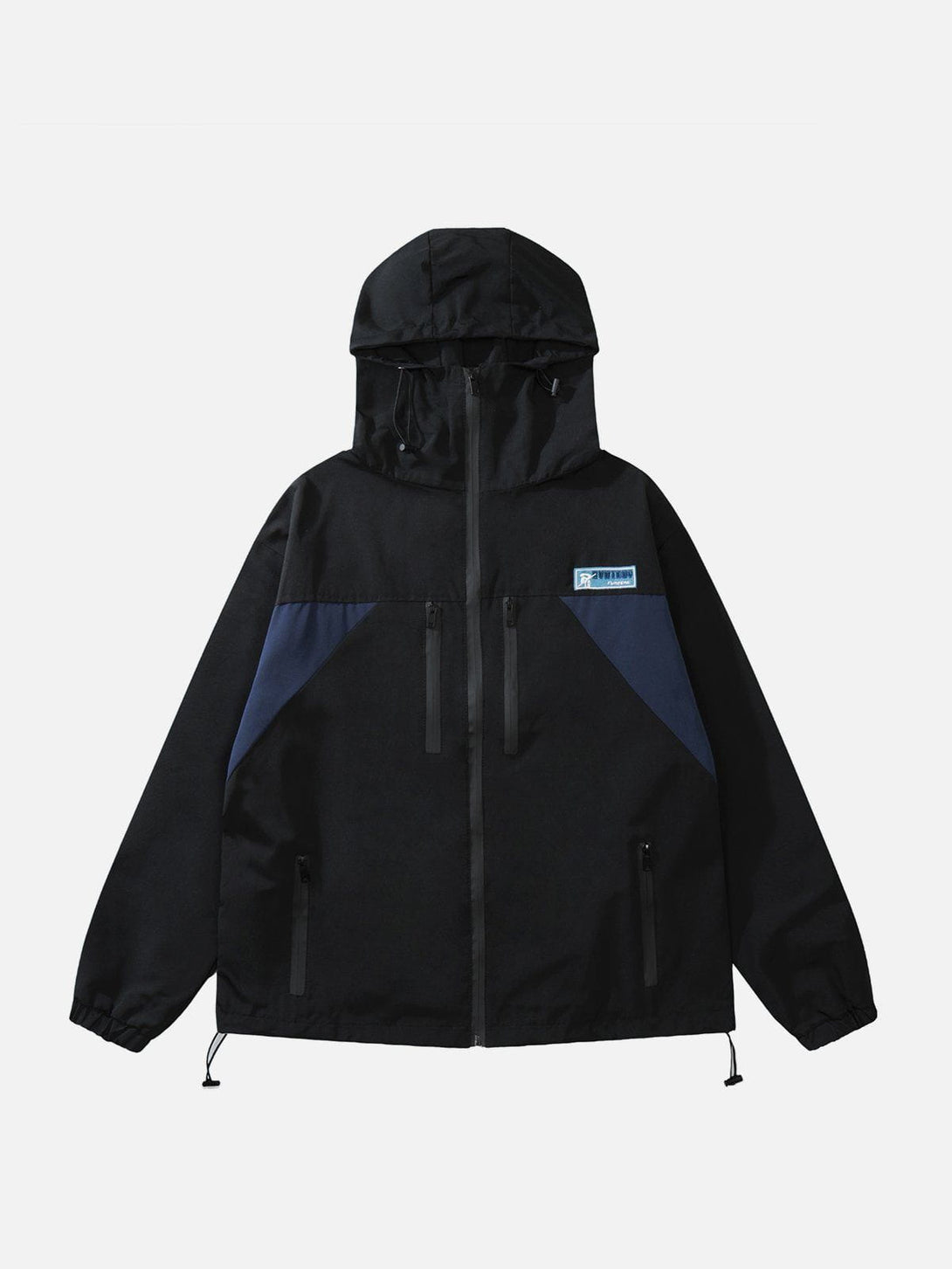 Helmiss - Colorblock Embroidered Hooded Anorak- Streetwear Fashion - helmiss.com