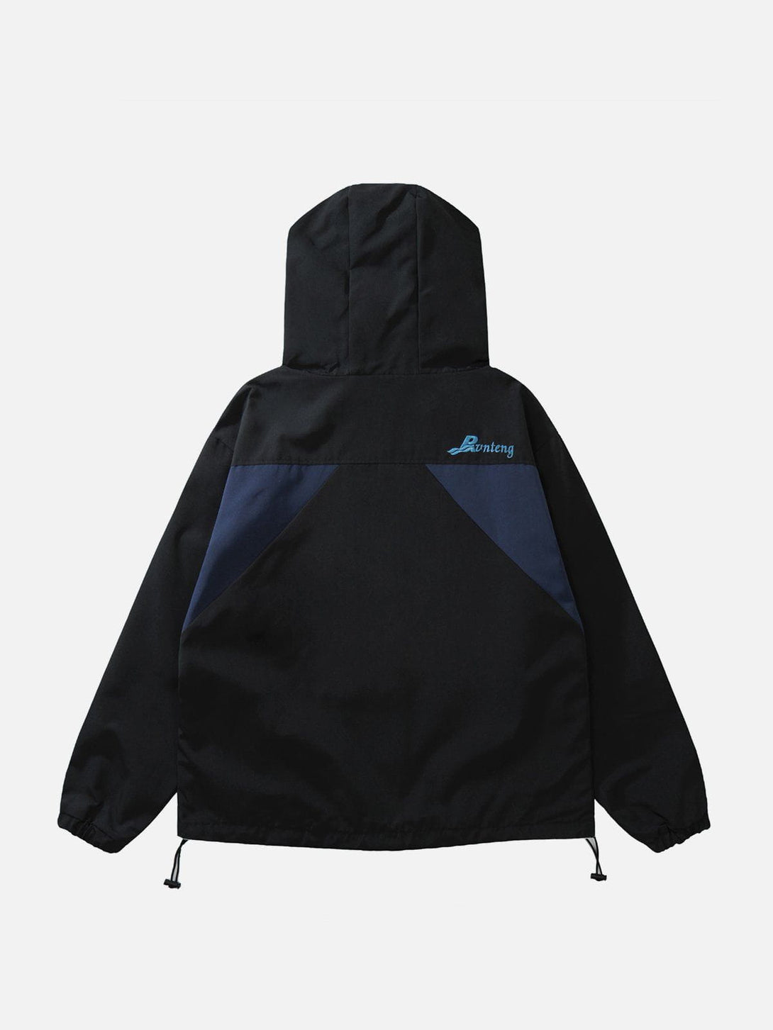 Helmiss - Colorblock Embroidered Hooded Anorak- Streetwear Fashion - helmiss.com