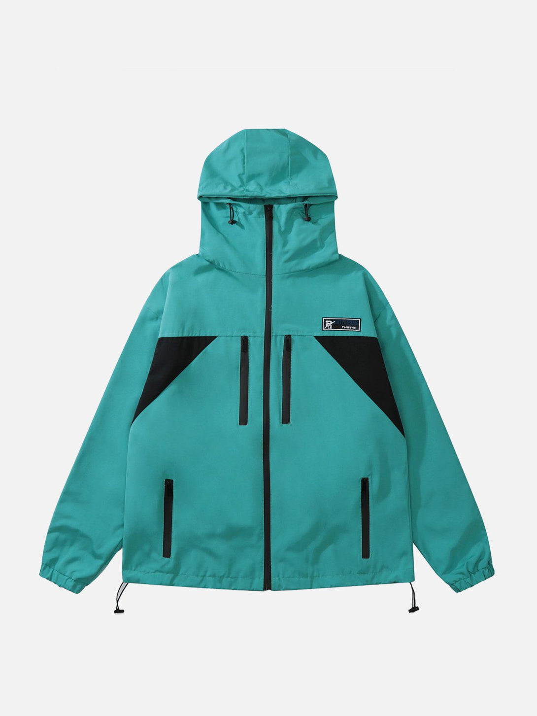 Helmiss - Colorblock Embroidered Hooded Anorak- Streetwear Fashion - helmiss.com