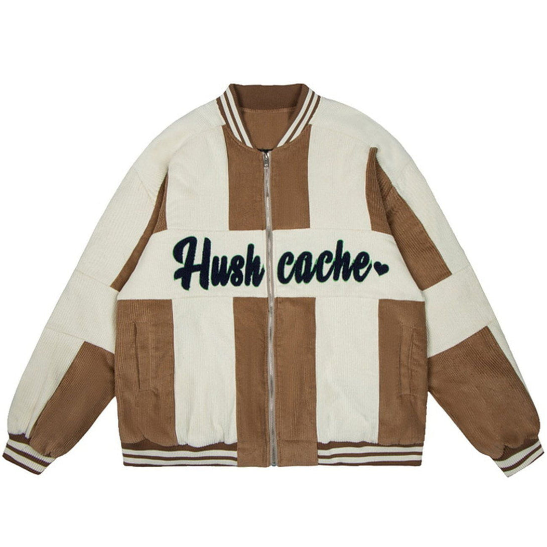 Helmiss - Colorblock Embroidery Winter Coat- Streetwear Fashion - helmiss.com