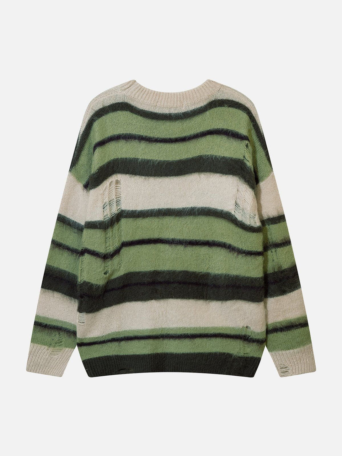 Helmiss - Colorblock Hole Stripe Sweater- Streetwear Fashion - helmiss.com