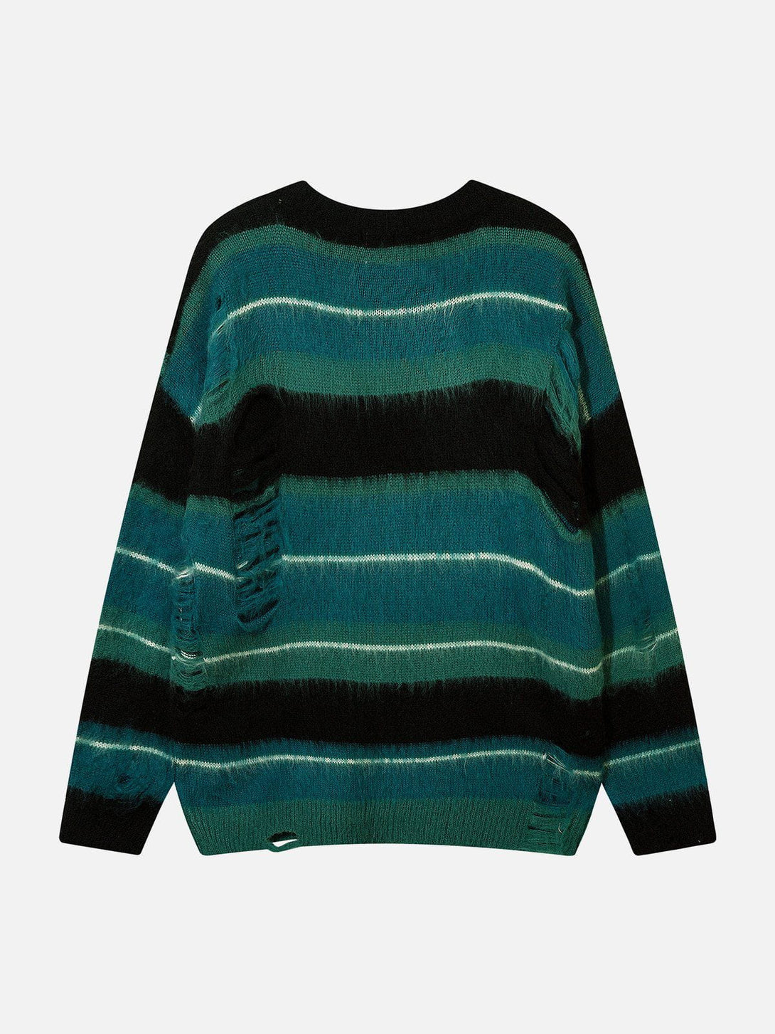 Helmiss - Colorblock Hole Stripe Sweater- Streetwear Fashion - helmiss.com