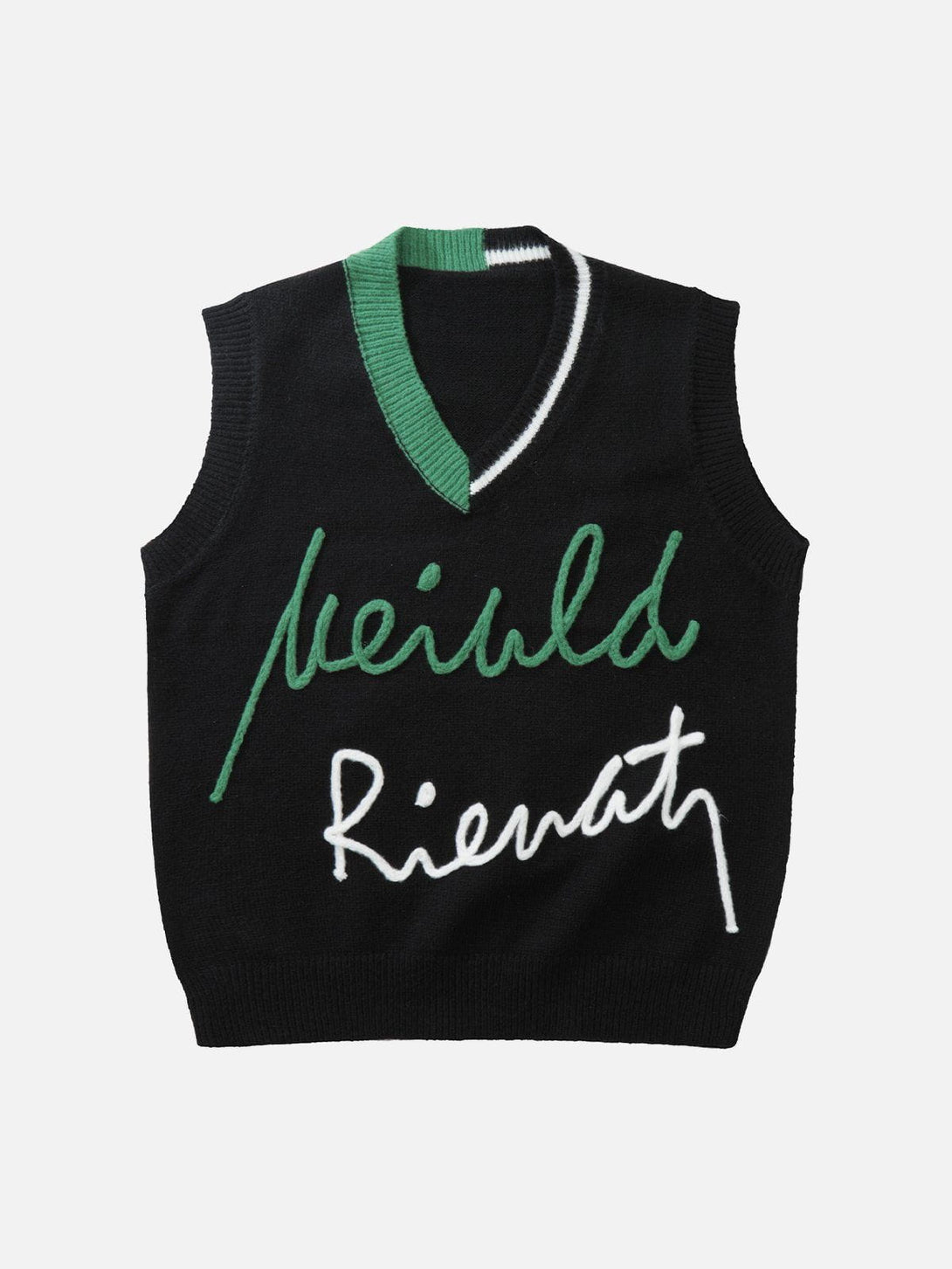 Helmiss - Colorblock Line Letter Sweater Vest- Streetwear Fashion - helmiss.com