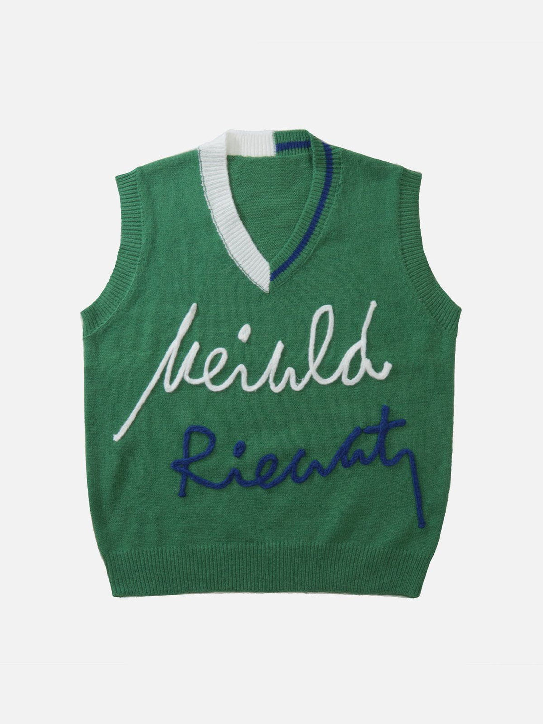 Helmiss - Colorblock Line Letter Sweater Vest- Streetwear Fashion - helmiss.com