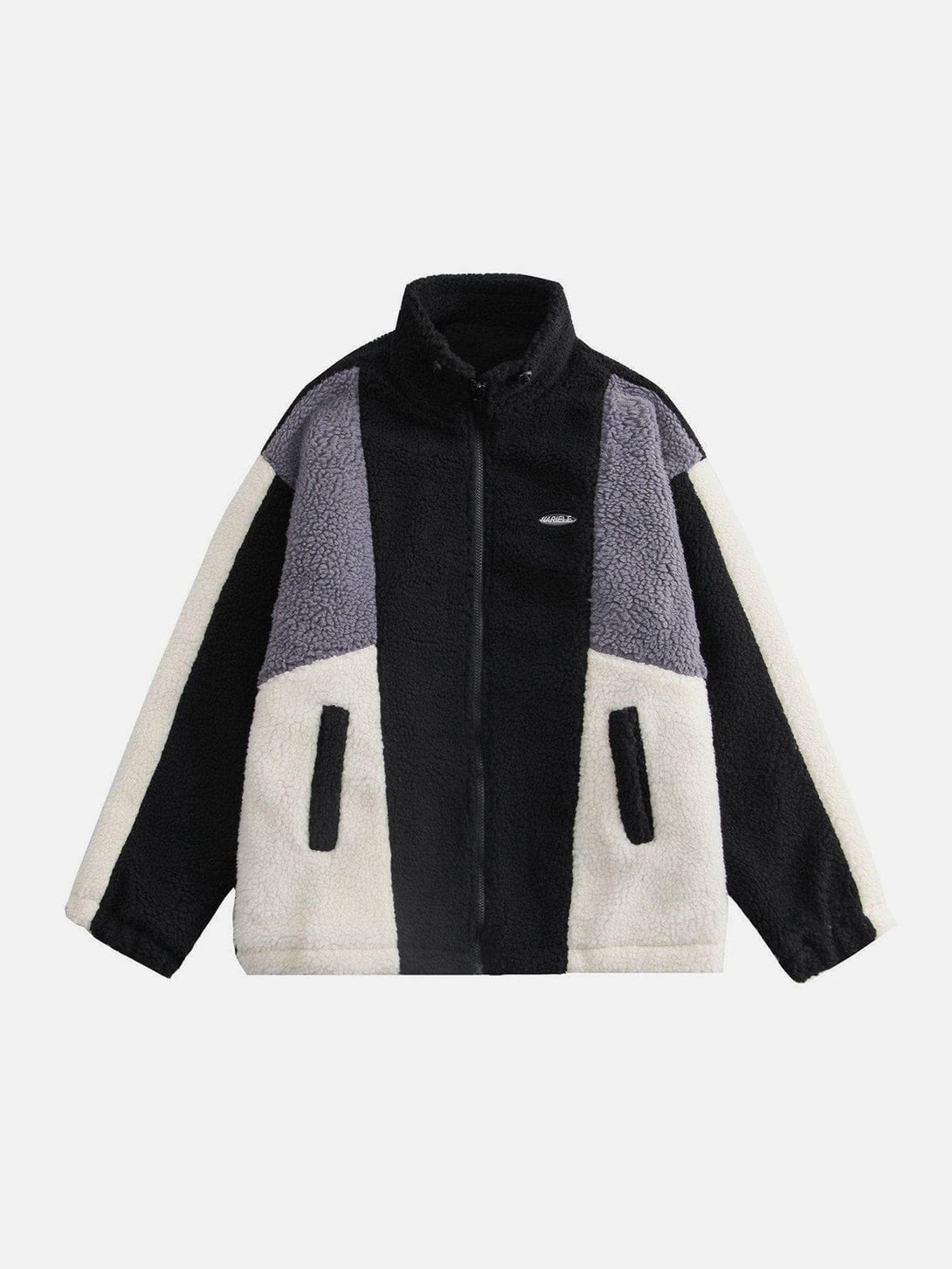 Helmiss - Colorblock Sherpa Winter Coat- Streetwear Fashion - helmiss.com