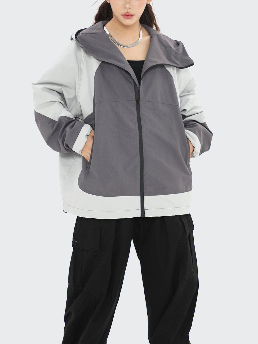 Helmiss - Colorblock Simple Anorak- Streetwear Fashion - helmiss.com