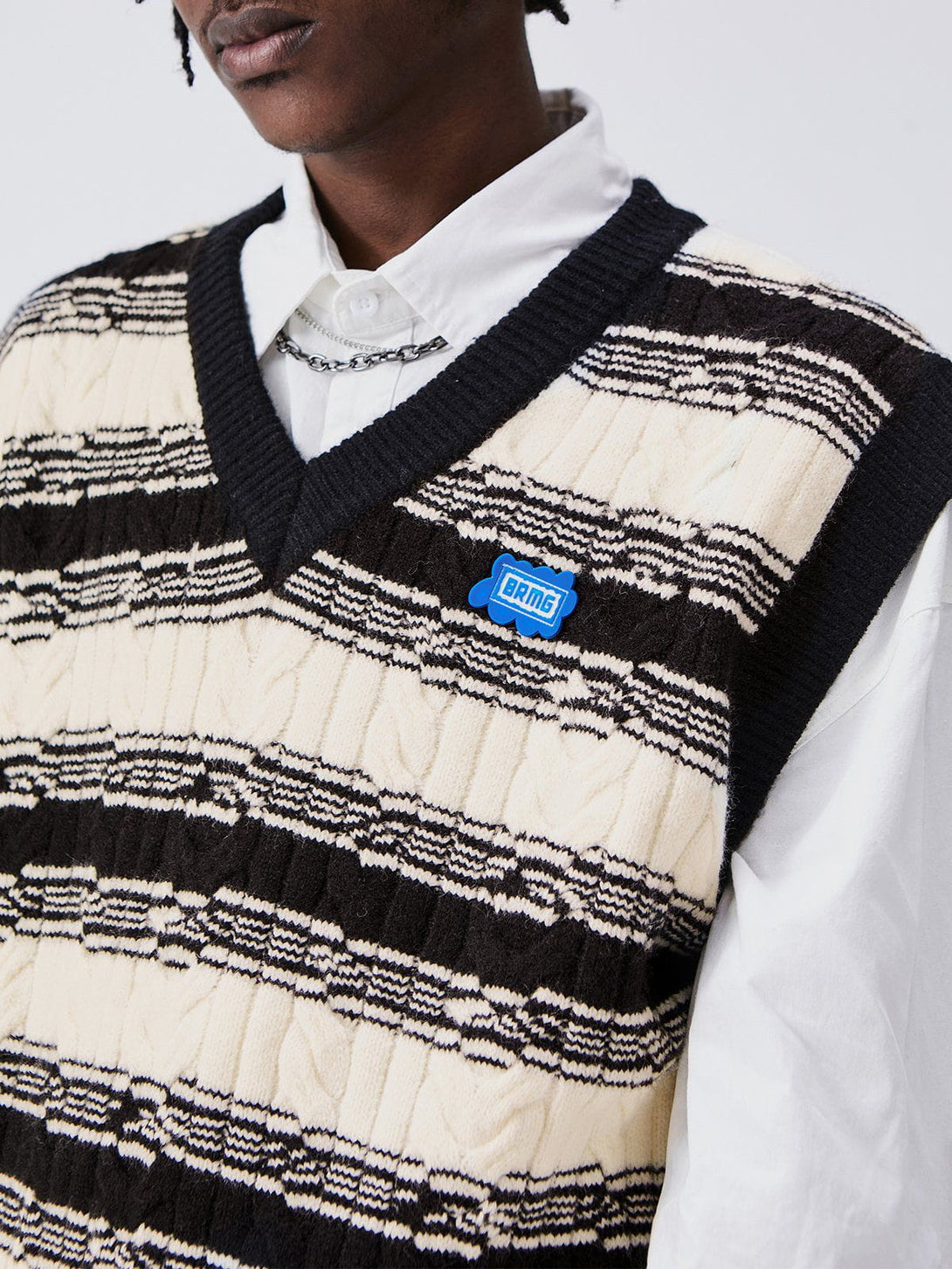 Helmiss - Colorblock Stripe Sweater Vest- Streetwear Fashion - helmiss.com