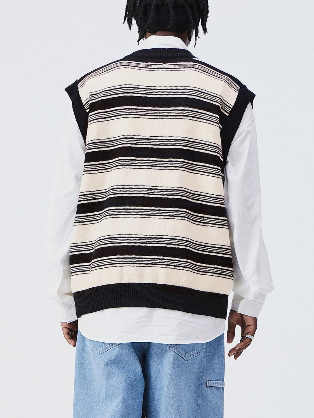 Helmiss - Colorblock Stripe Sweater Vest- Streetwear Fashion - helmiss.com